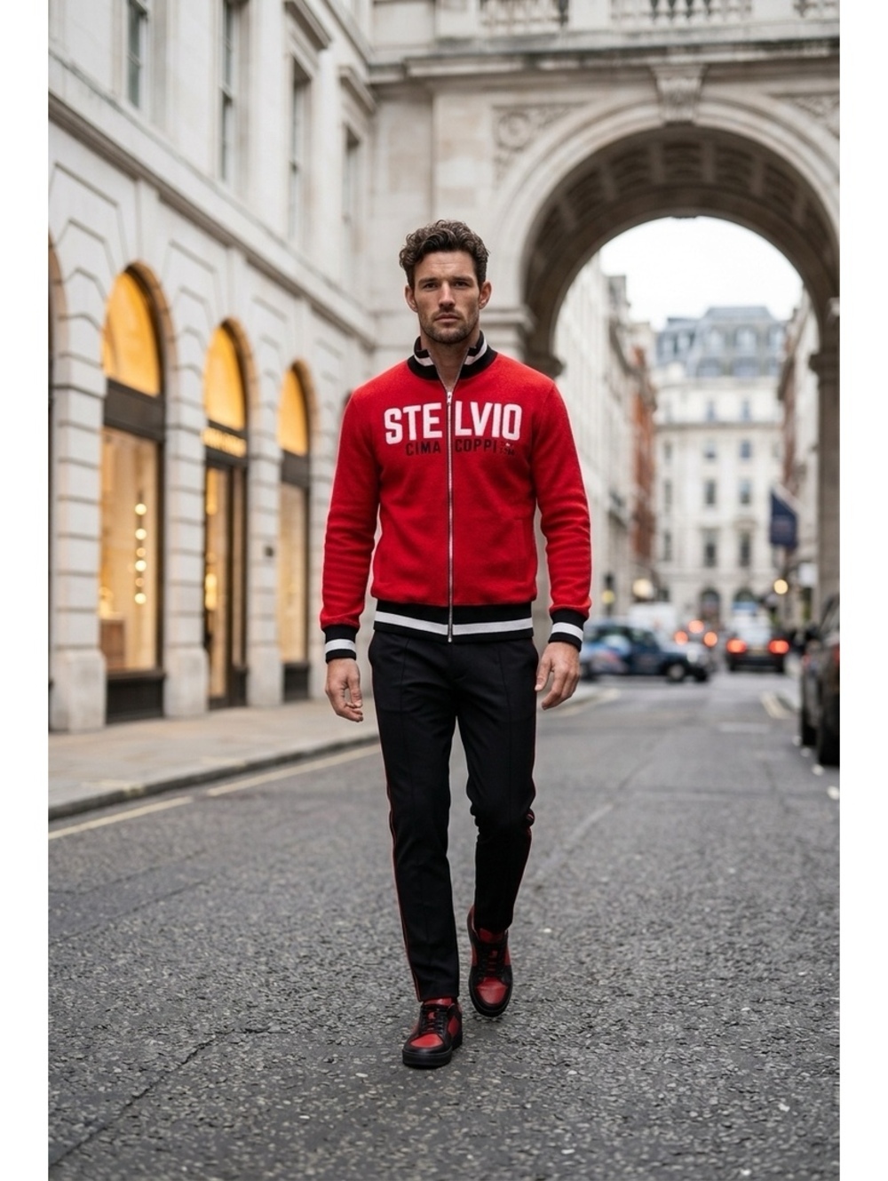 Vintage Bornino Collection Stelvio Cima Coppi Red Cycling Jacket L